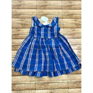 NWT Sweethoney Royal Blue Plaid Classic Belle Dress 4T